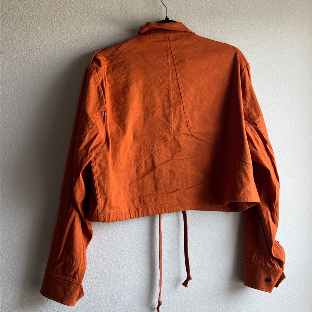 Rag & Bone Cropped M65 Field Jacket Rusty Orange Fall Linen Blend size small - Picture 6 of 6